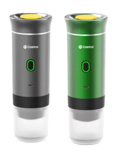 Castrol-branded portable espresso machine